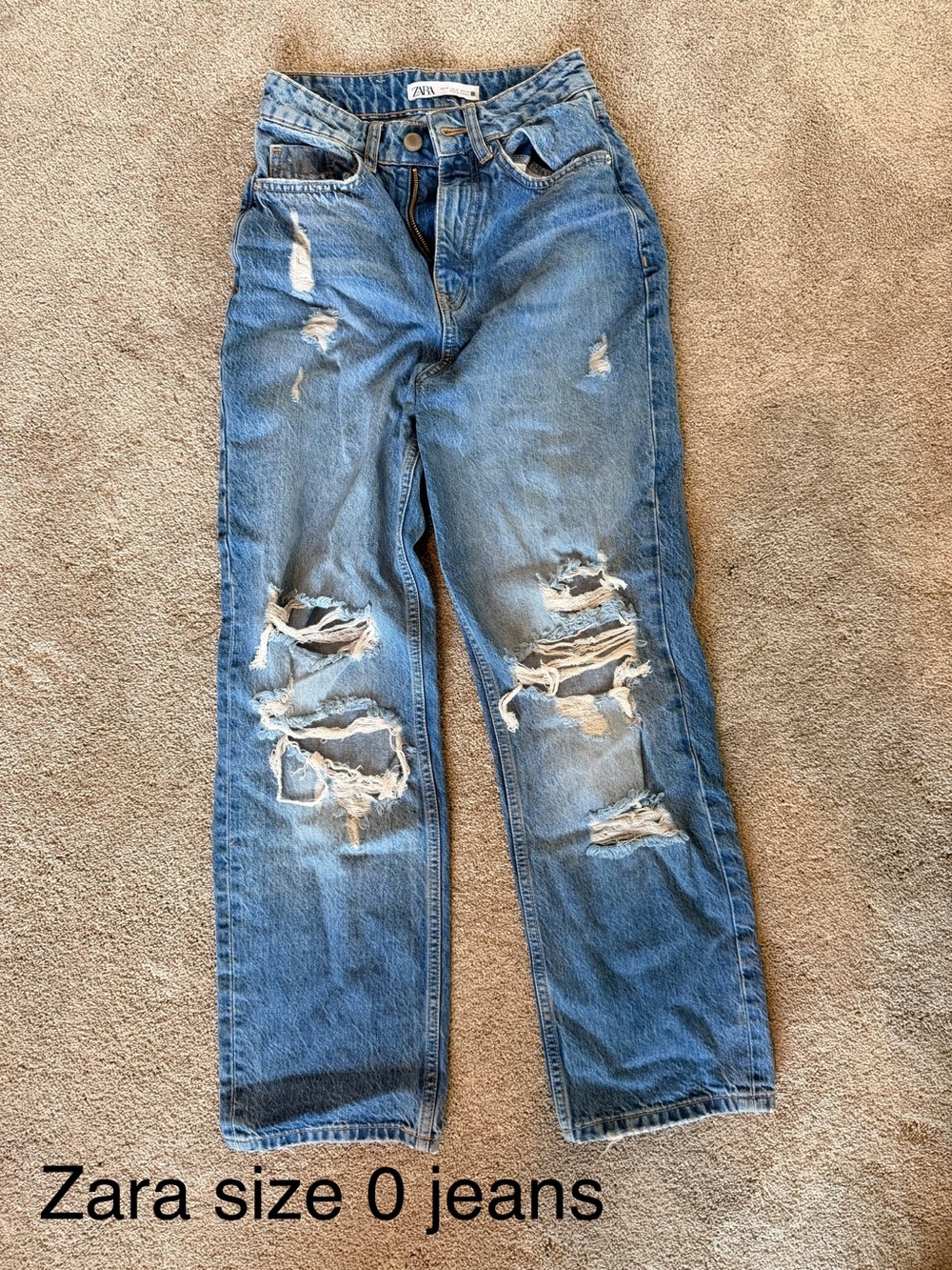 Zara Relaxed Ripped Light Blue Men's Jeans